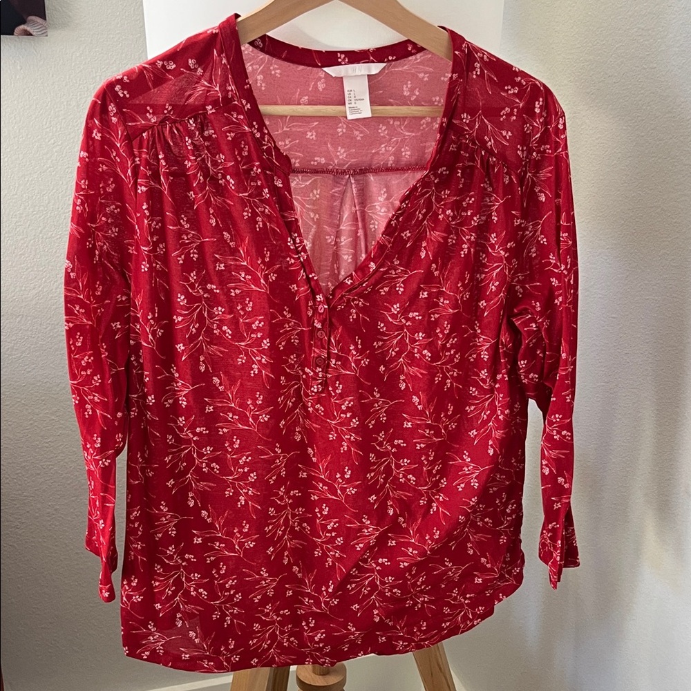 H&M Scarlet Floral Blouse